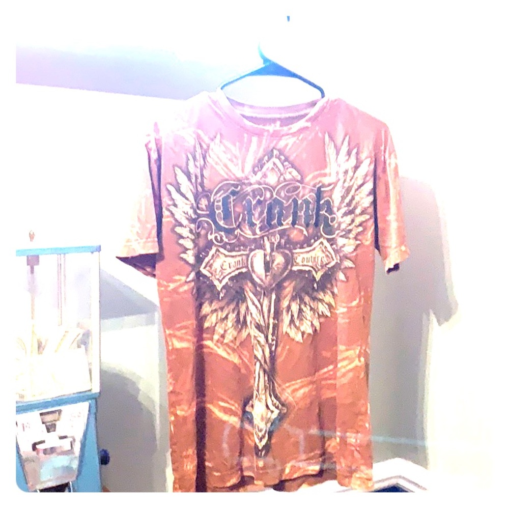 Crank could tour T-shirt cross and wings on back